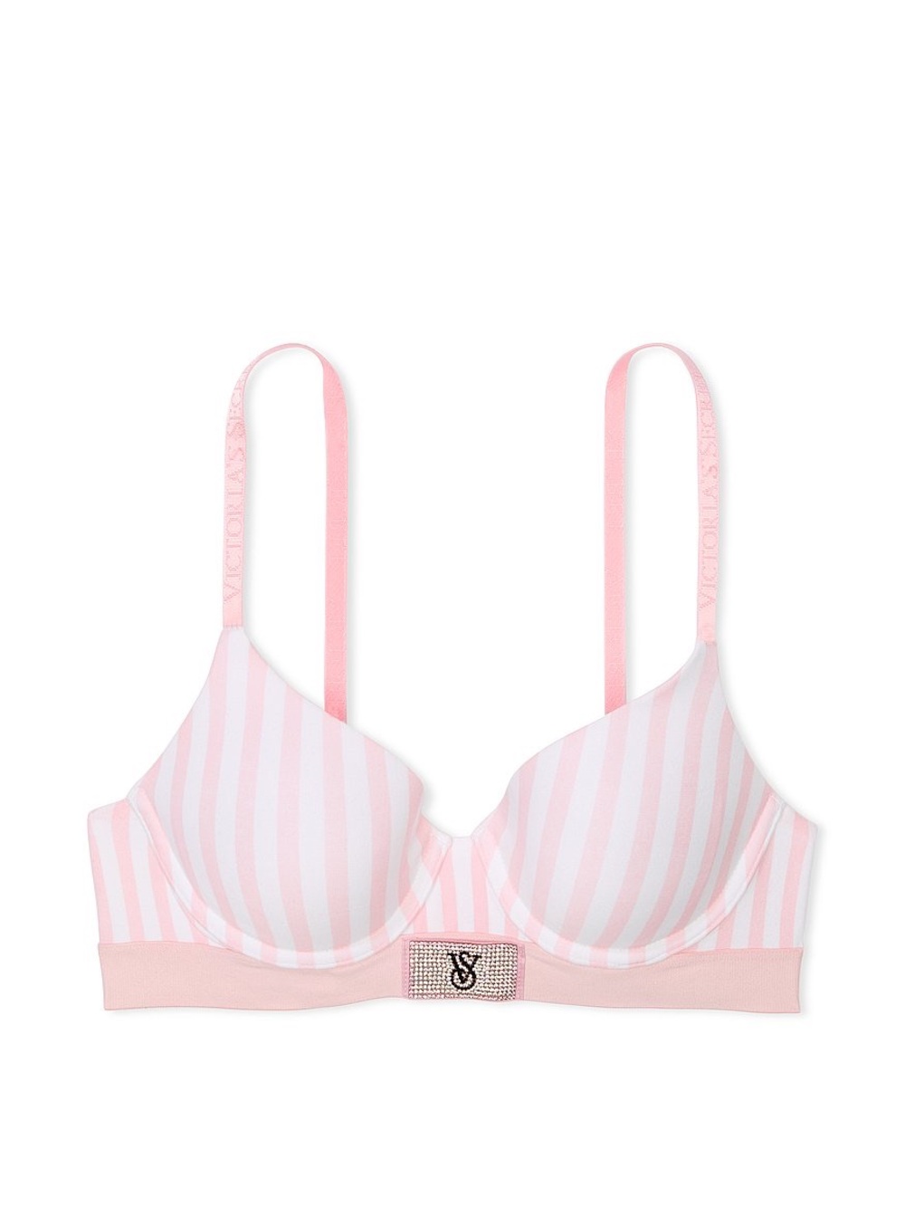 Victoria's Secret Pink & White Striped Lightly Lined Underwire Bra